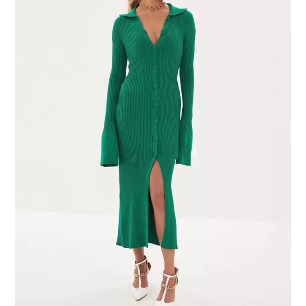 Shell Sleeve Ribbed Maxi Dress - Picture 5 of 17